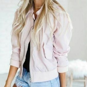 Free people new pink bomber jacket